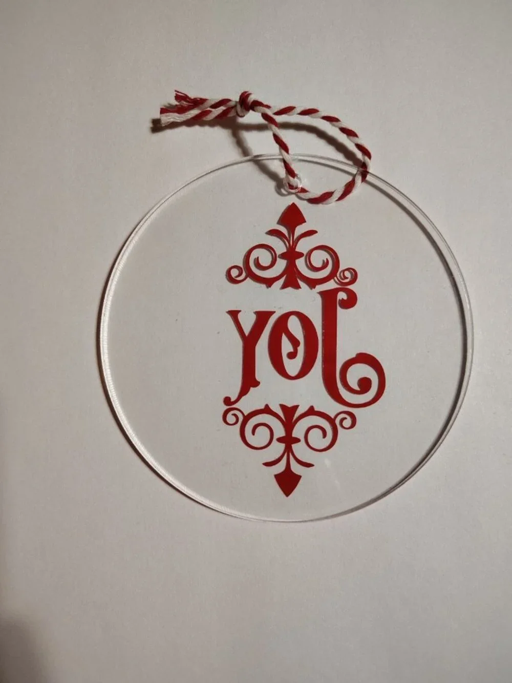 Handmade Vinyl Acrylic Christmas Ornament 4.5